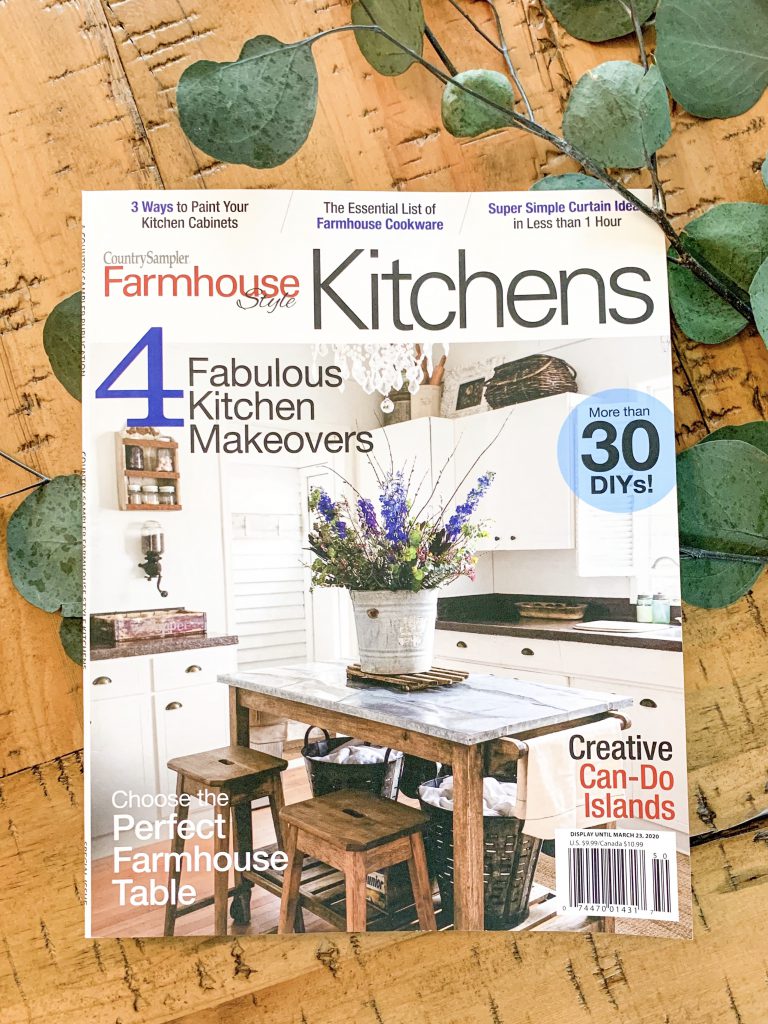 Front of Country Sampler farmhouse style kitchens magazine.