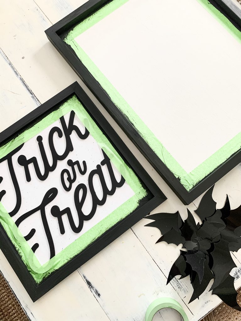trick or treat sign with painter's tape