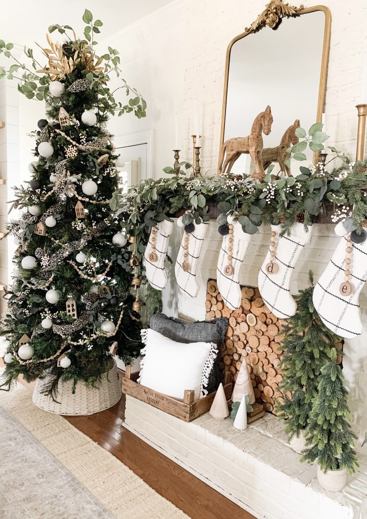 Christmas tree and mantel decor