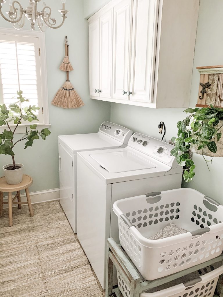 washer and drier in laundry room